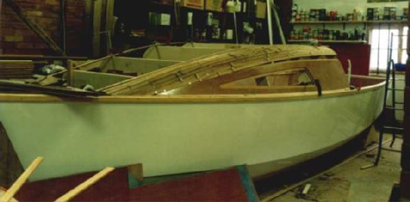 Blue Lightning's coachroof under construction