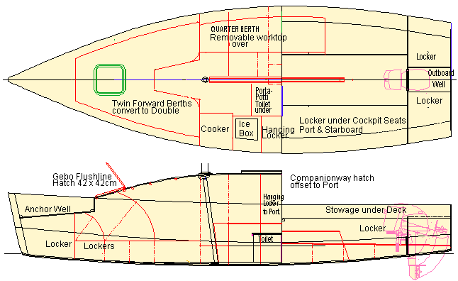 Interior Accommodation Plan of Blue Lightning