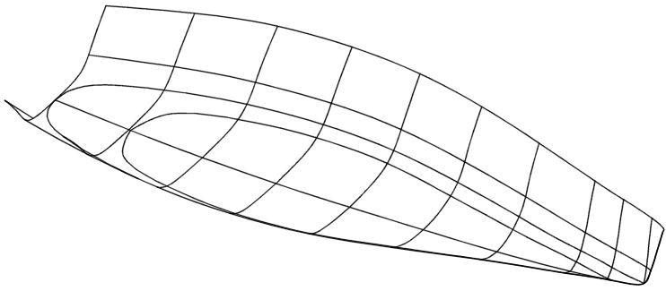 isometric drawing of harrier hull