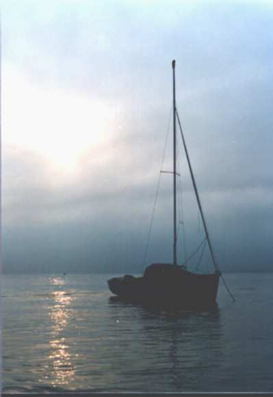 Lively anchored off Newtown Creek, IOW