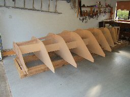 The building frames are set up