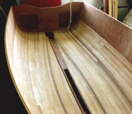 Blue Lightning's cedar strip hull